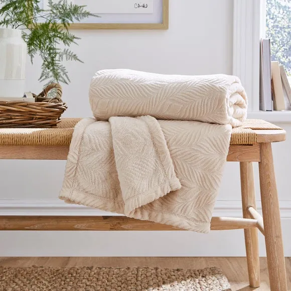 Leila Leaf Fleece Throw Blanket