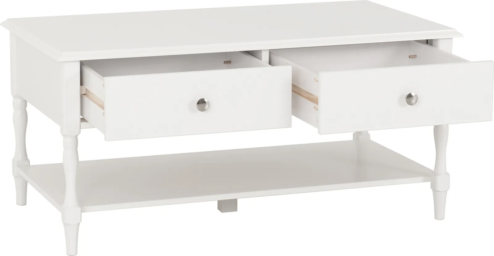 Seconique Stratford 2 Drawer Coffee Table in White 4