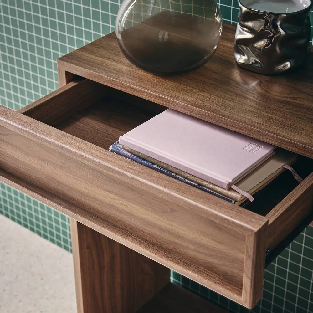 sweeek Wood effect console 2 drawers & shelf in Dark Brown 6