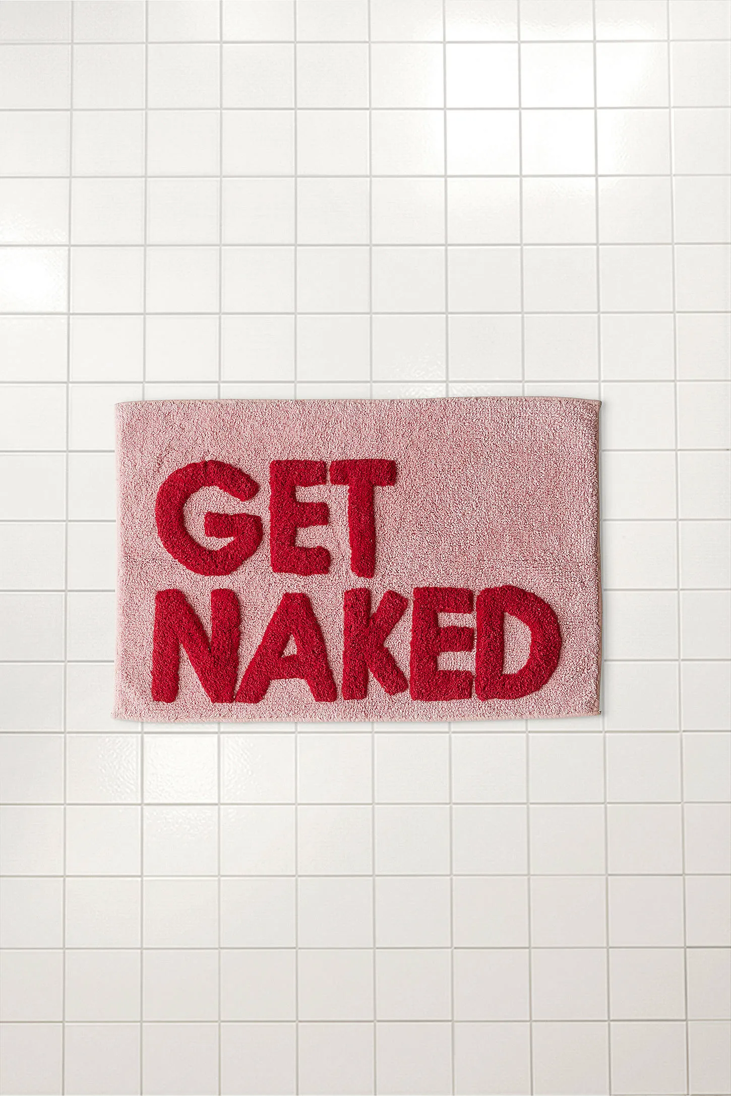 Get Naked Pink & Red Bath Mat - Pink 2