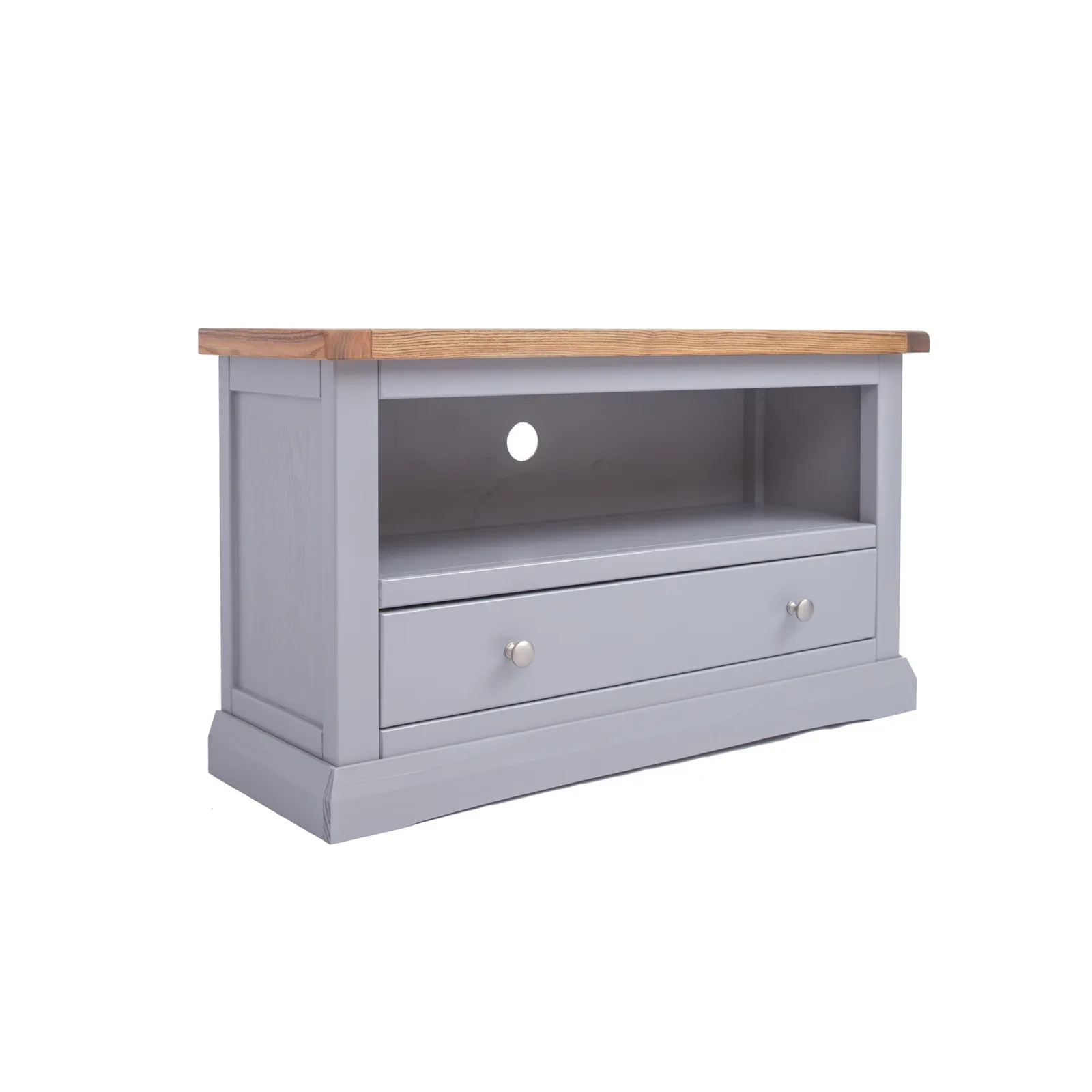 Cabinet Bits Rocca Grey 1 Drawer TV Cabinet Chrome Knob 3