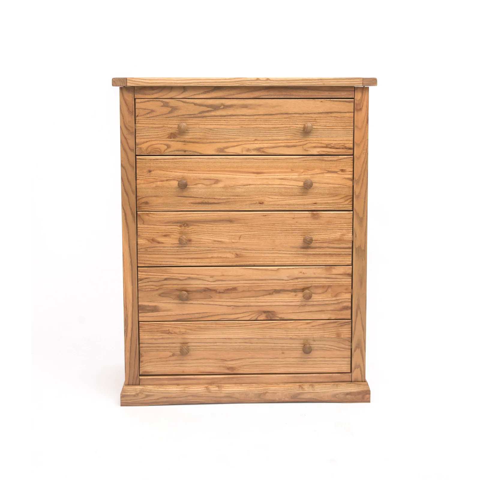 Cabinet Bits Salerno 5 Drawer Chest of Drawers Wood Knob in Natural