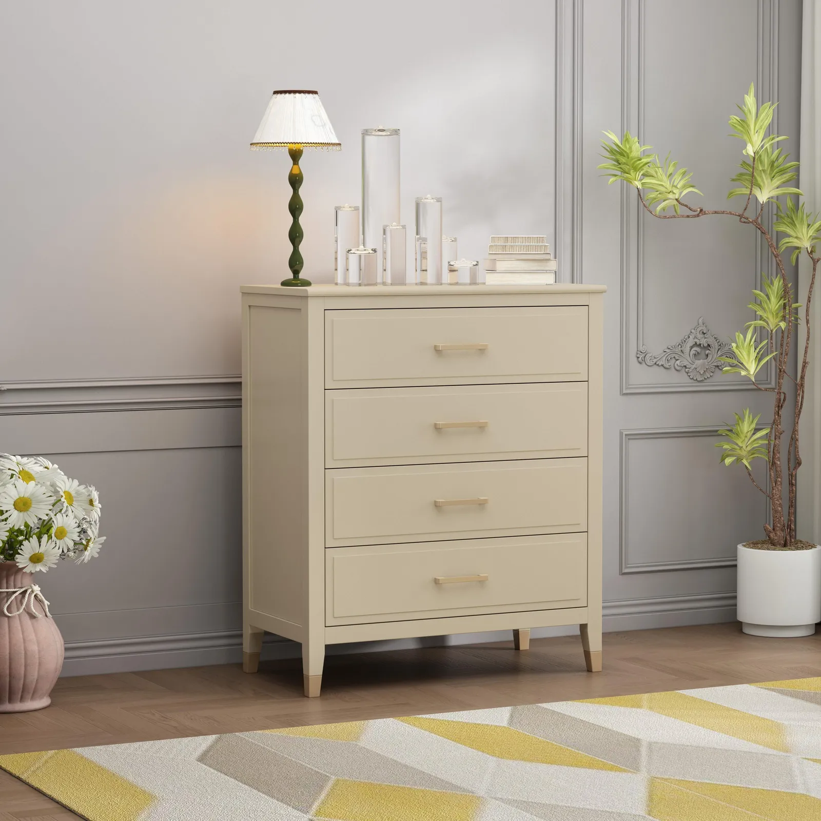 Cabinet Bits Palazzi 4 Drawer Chest of Drawers in Beige