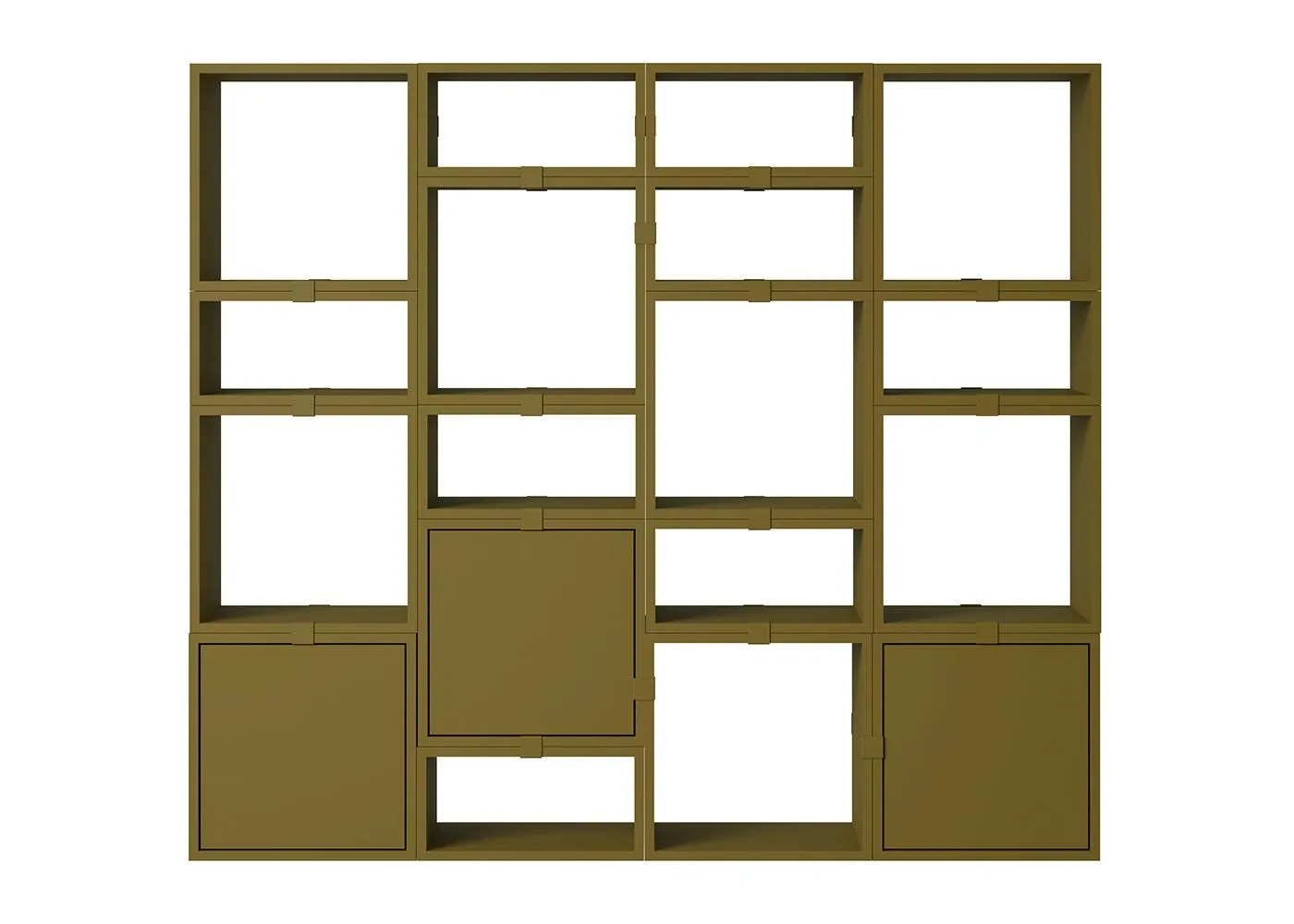 Muuto Stacked Storage System Bookcase Configuration 4 Brown Green 1