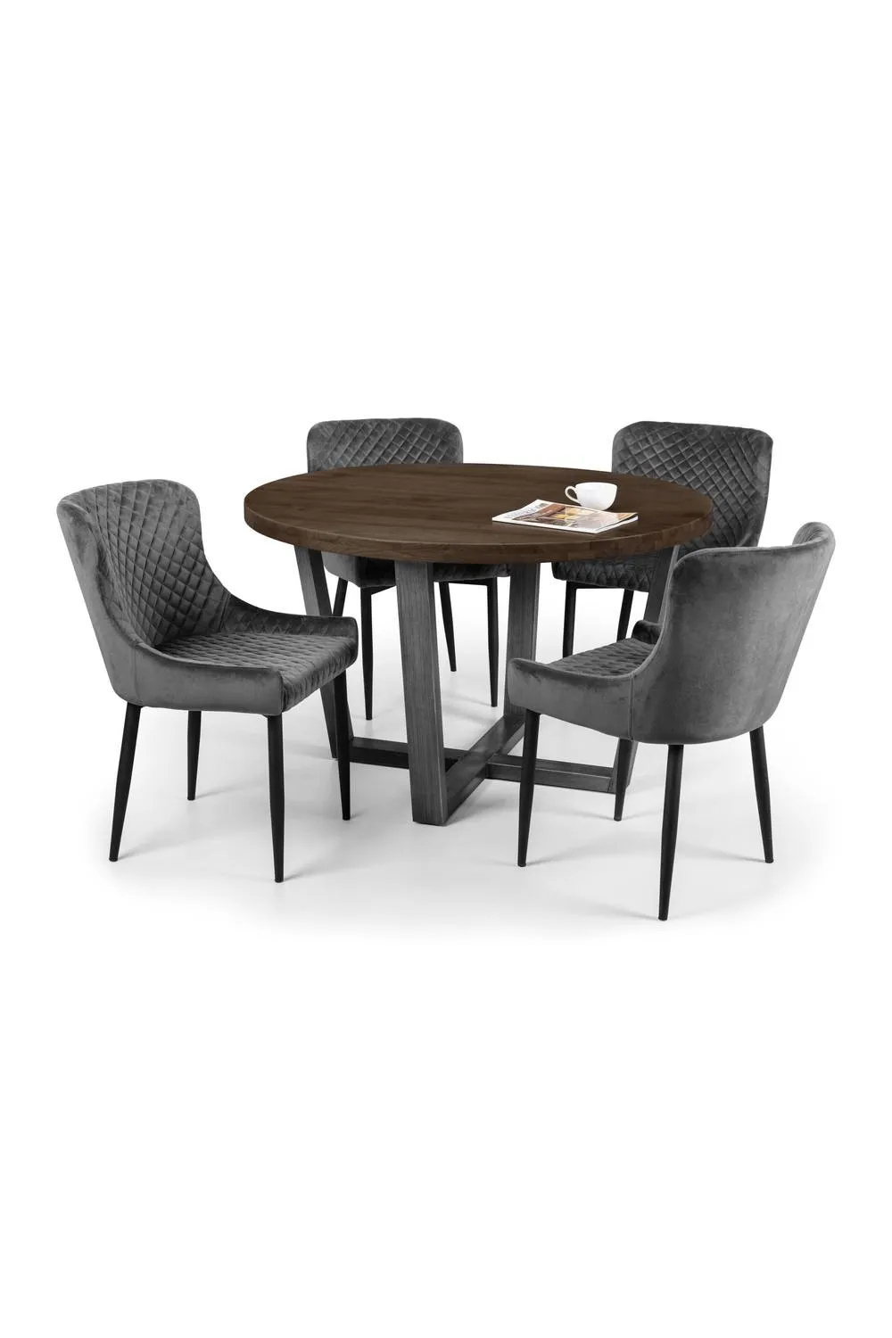Julian Bowen Brooklyn Round 4 Seater Dining Table in Dark Brown 4