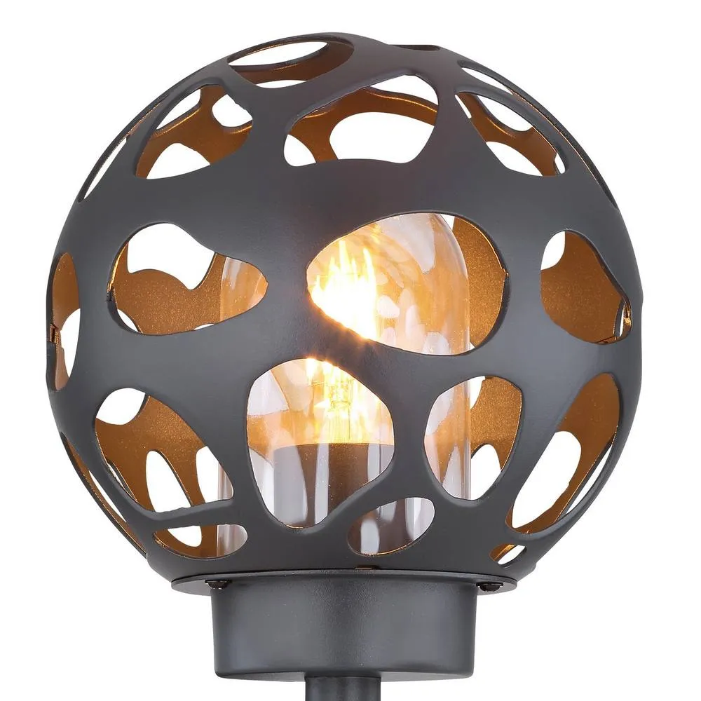 Netlighting Hilario Outdoor Globe Wall Lamp Anthracite IP44 1x E27 in Grey 3
