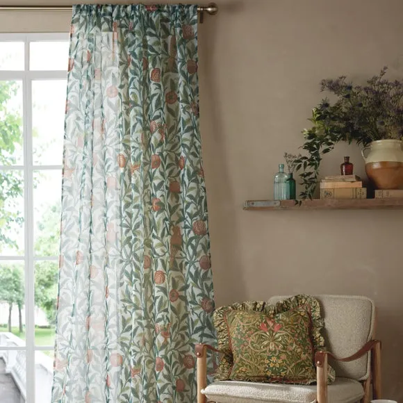 William Morris at Home Bird Pomegranate Slot Top Voile 2
