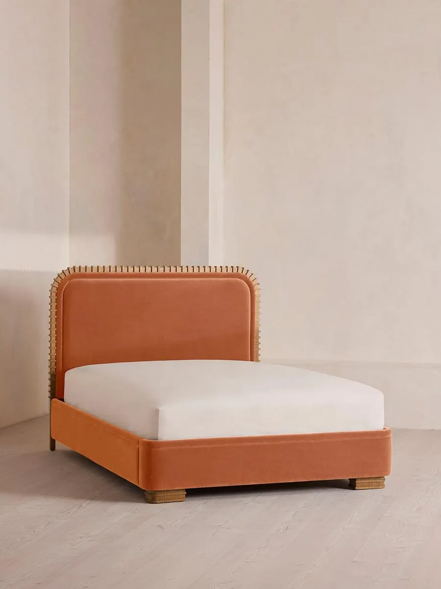 Angus Bed, King, Velvet, Antique Rose