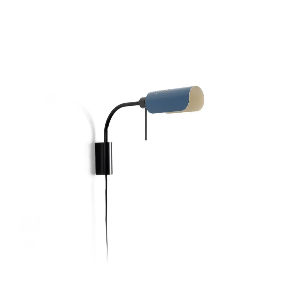 Netlighting Martinica Small Reading Wall Light Black Blue 1x E27