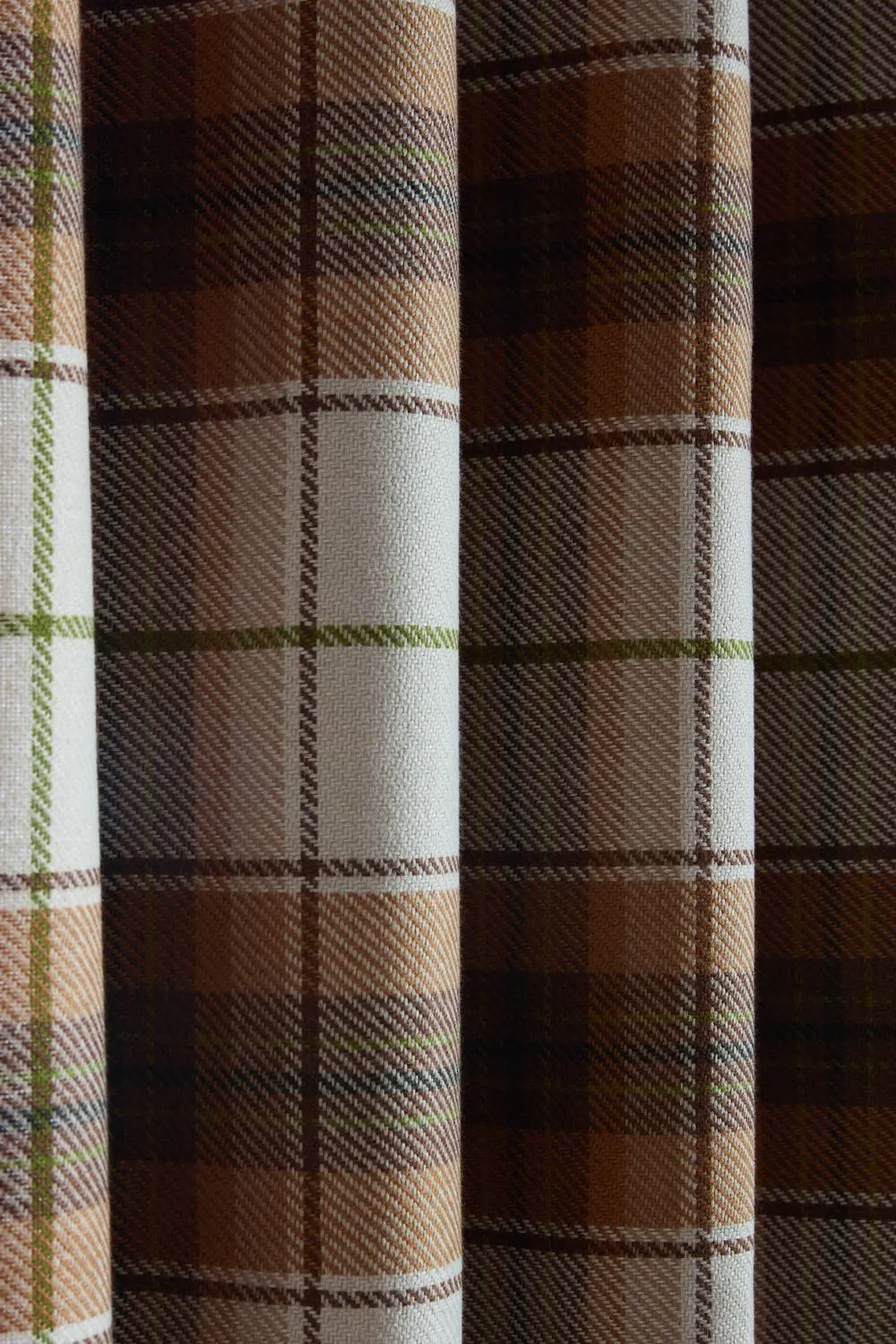 Catherine Lansfield 'Brushed Woven Glencoe Check' Thermal Eyelet Curtains in Terracotta 4
