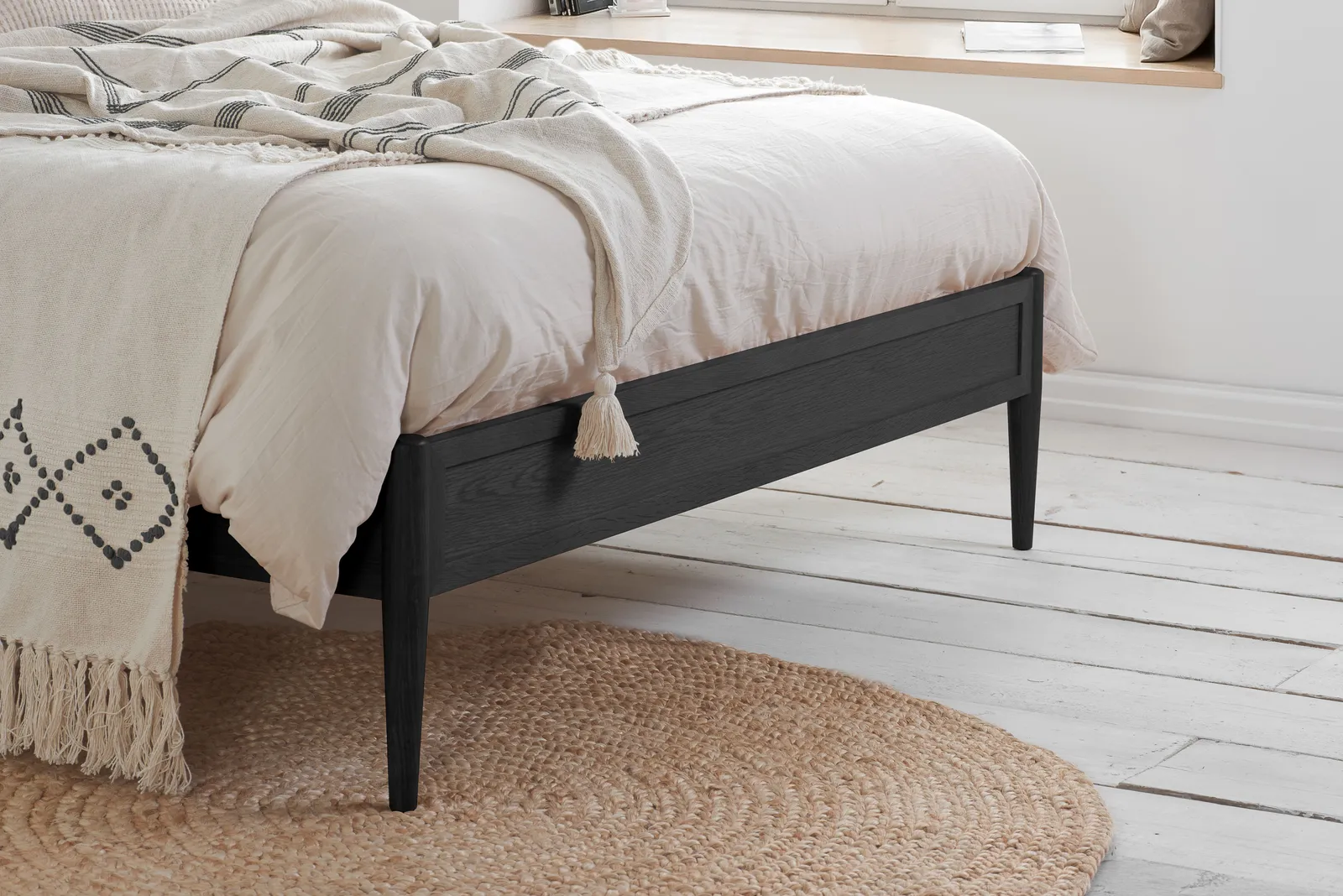 Birlea Rattan Wooden Bed Frame Leonie Bedstead in Black 5