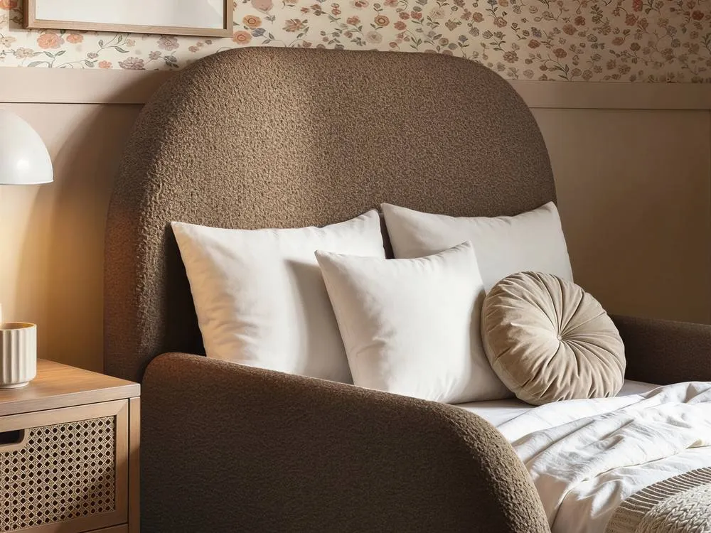 Flair Kira Upholstered Single Bed in Brown 3