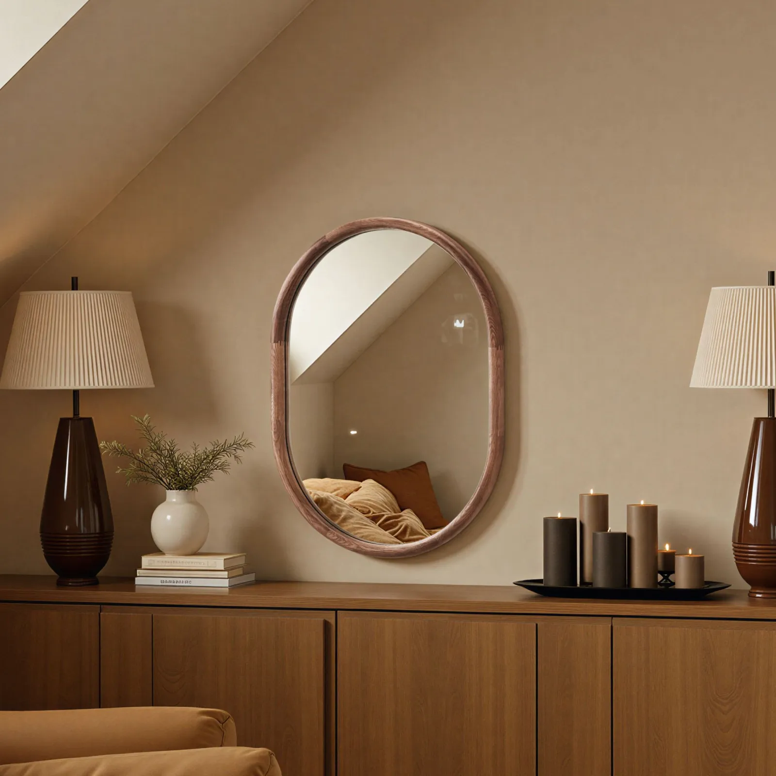 Yearn Mirrors Quebec Walnut Oval Wall Mirror 2