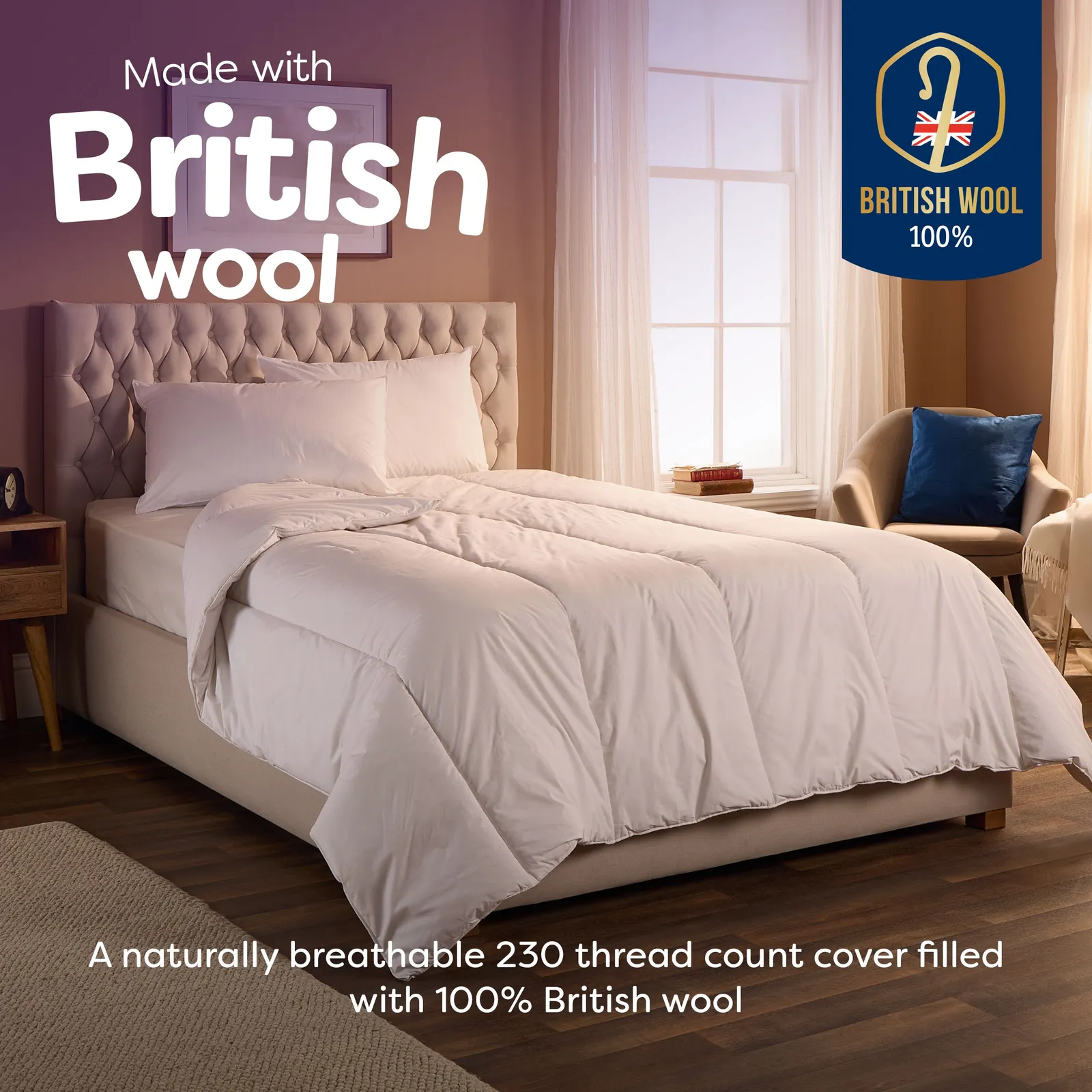 Slumberdown Wonderful Wool Lightweight Duvet in White 3
