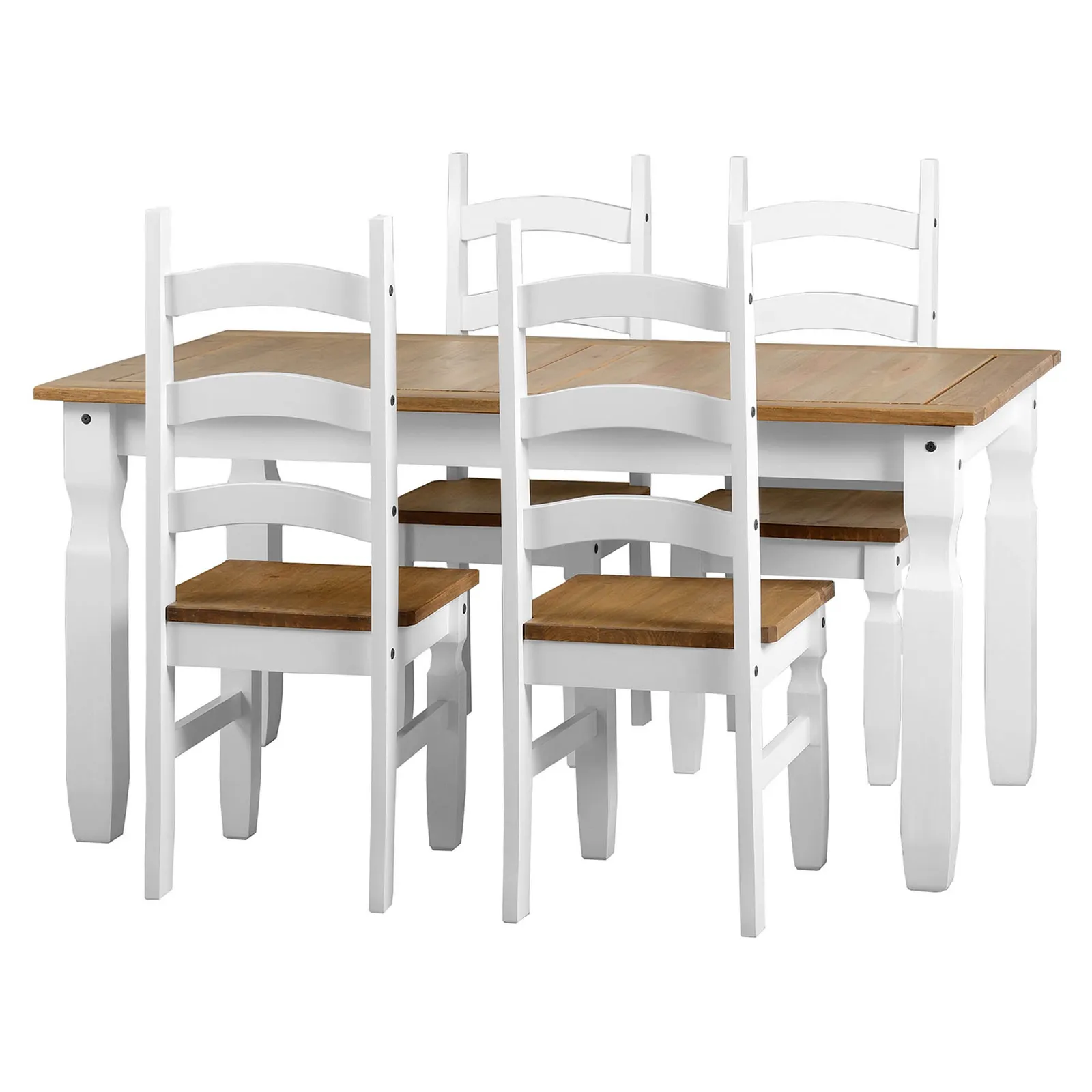 Corona White 4 Seater Dining Set White