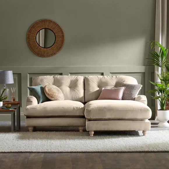 Martha Vintage Velvet Corner Chaise 1