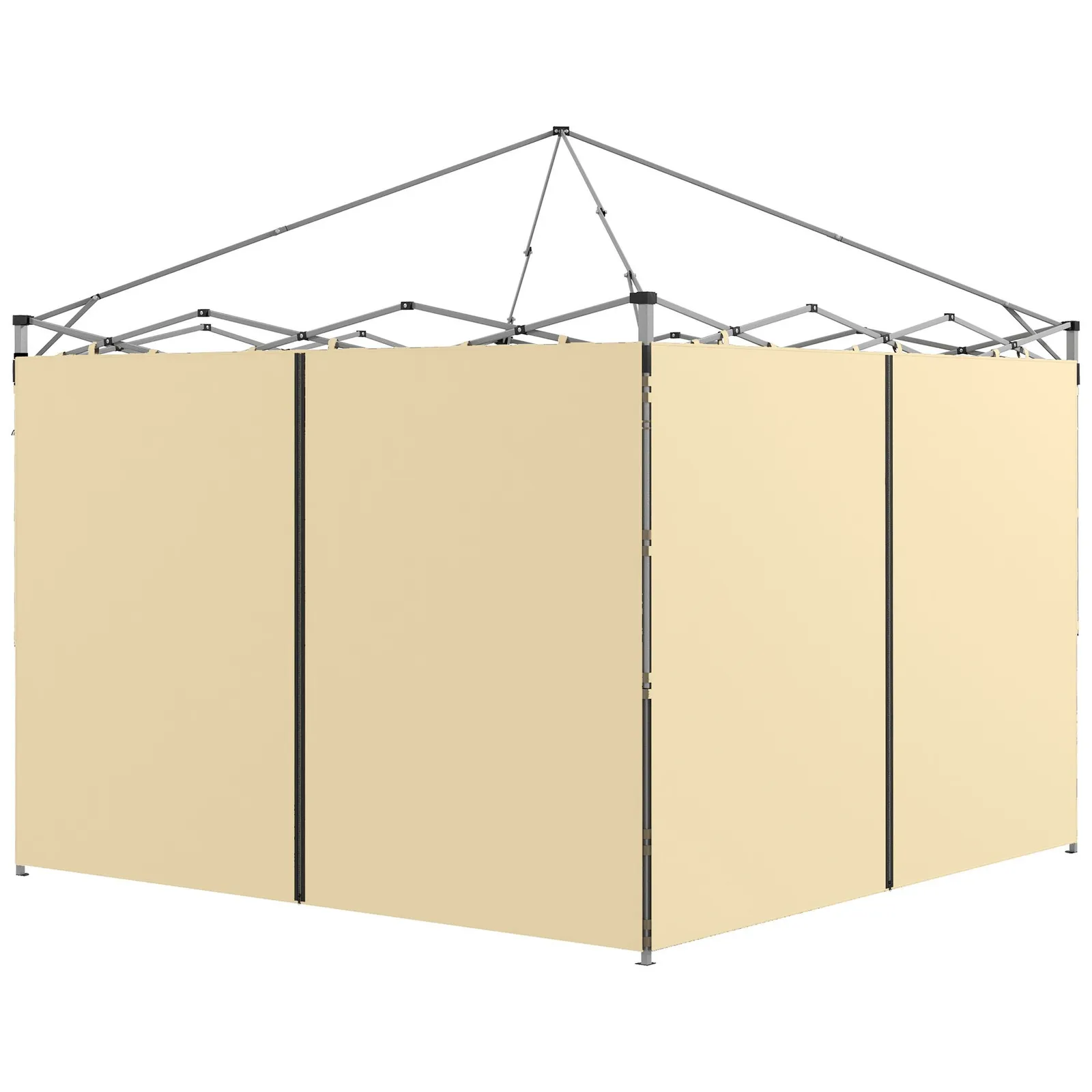 OUTSUNNY 3x3(m) or 3x6m Pop Up Gazebo Side Panels with Zipped Doors in Beige 2