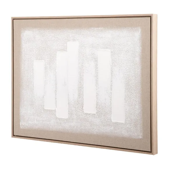 White and Natural Textured Framed Canvas 2