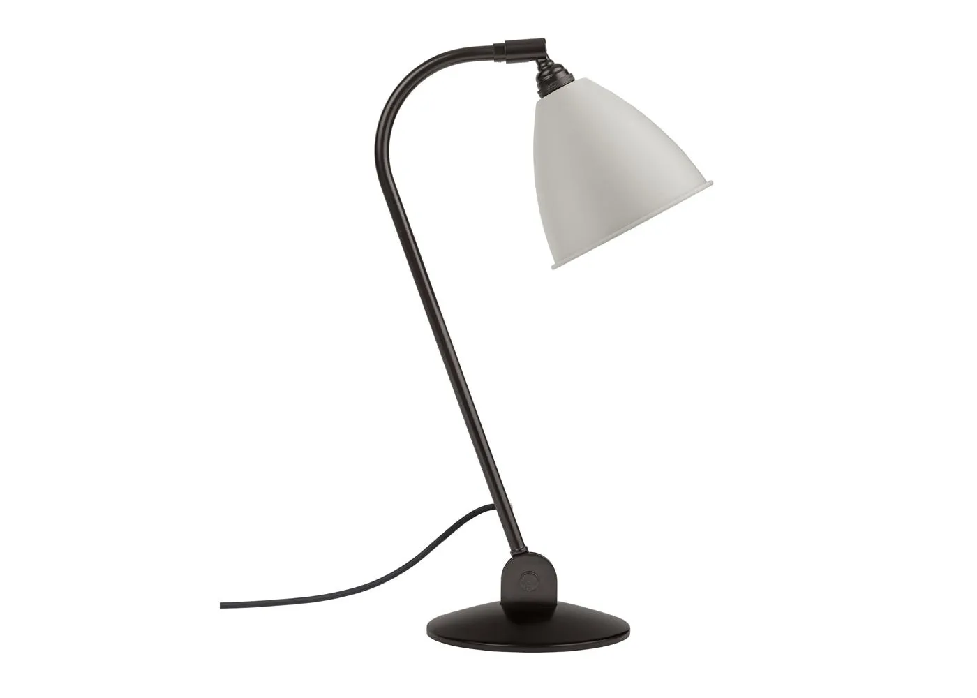 Gubi Bestlite BL2 Table Lamp Black Brass Base Classic White Shade