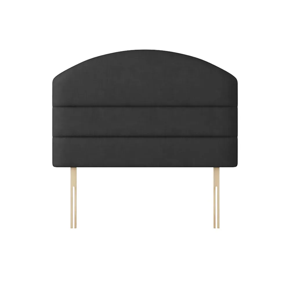 Dudley - Small Single - Lined Headboard - Dark Grey - Charcoal - Fabric - 2ft6 - Happy Beds