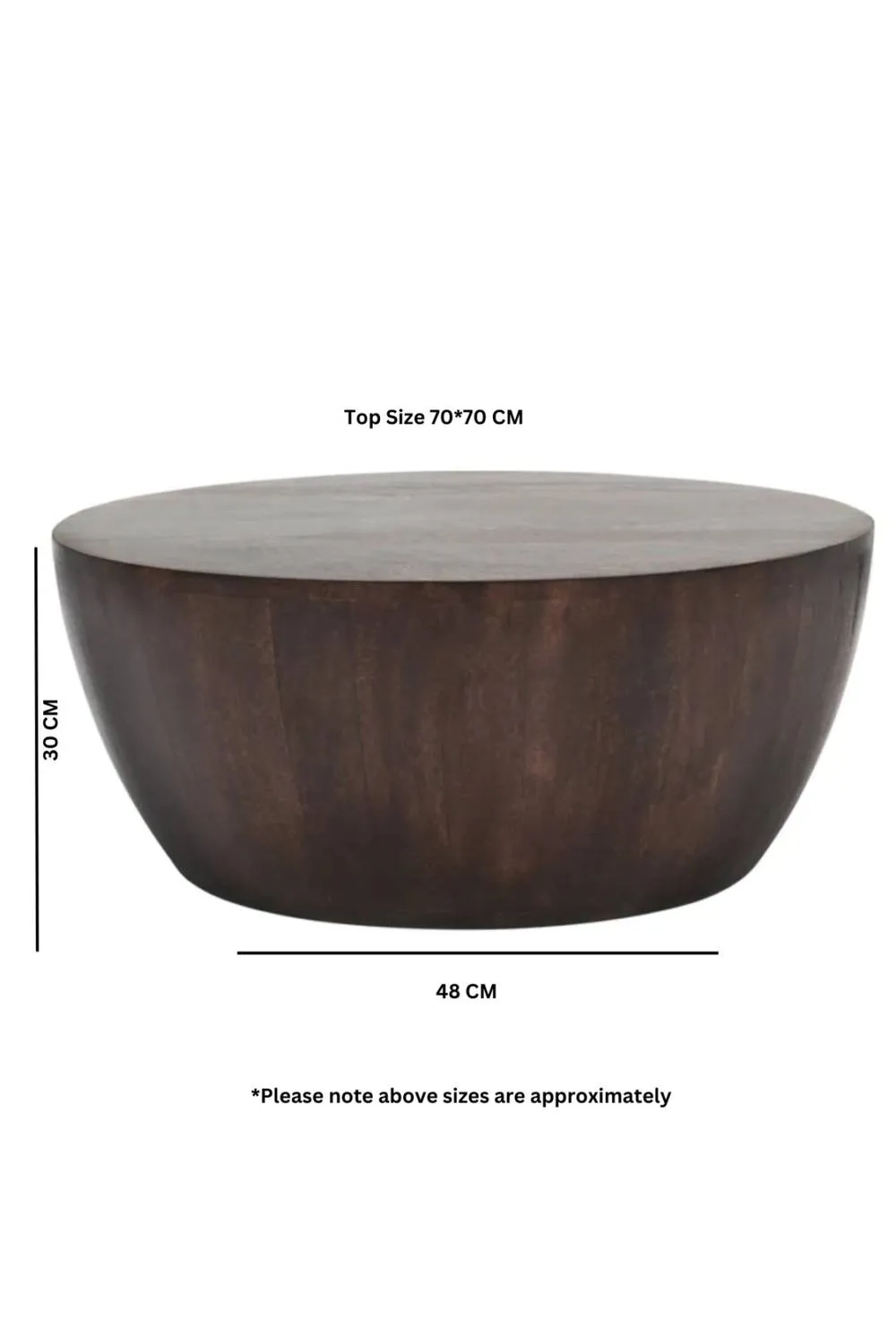 IH Design Bathwick Natural Dark Mango Wood Coffee Table 70x70x30 cm in Brown 3
