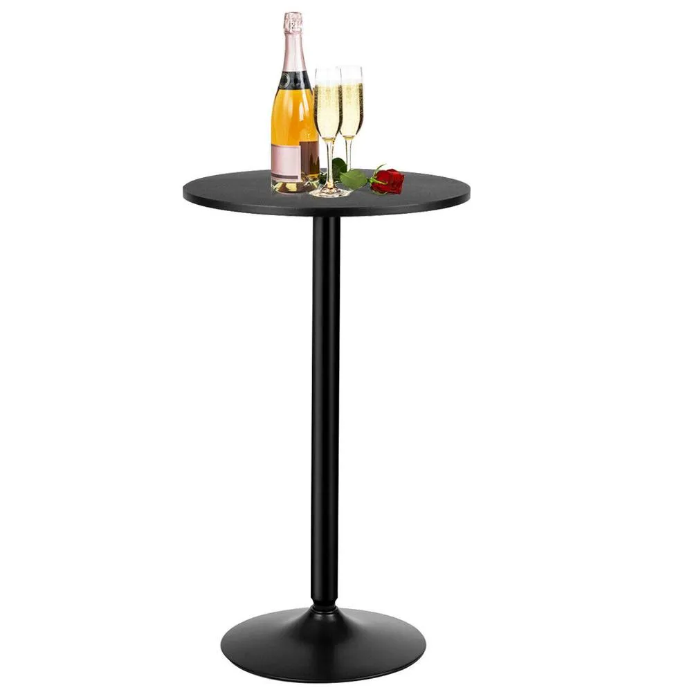 Costway Round Bar Table Counter Bistro Pub Table for Restaurant Kitchen in Black 3