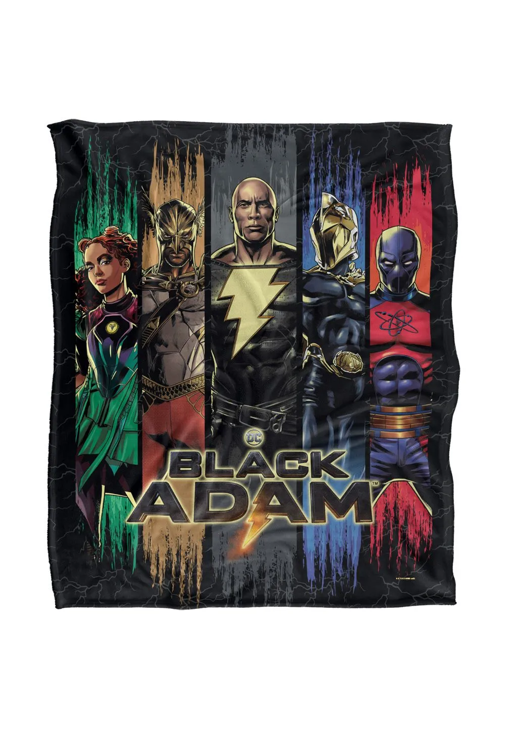 Black Adam Blanket, 152x127 cm Players Silky Touch Super Soft Throw Blanket in White