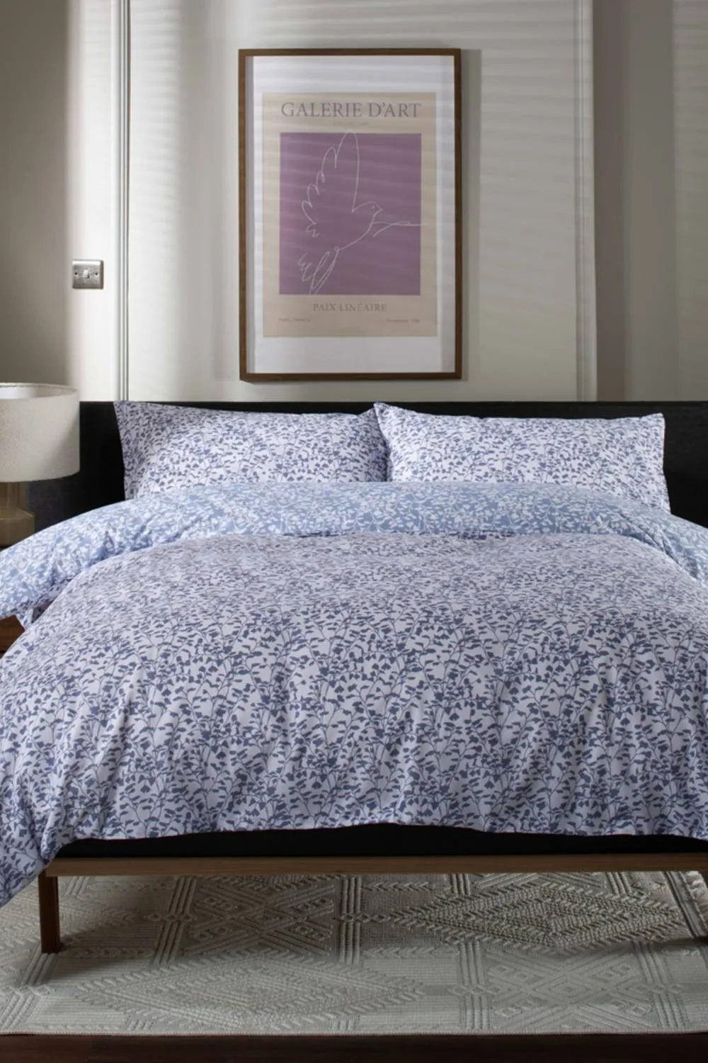 Deyongs Elsie Floral Printed Easy Care Cotton Duvet Set in Blue 1