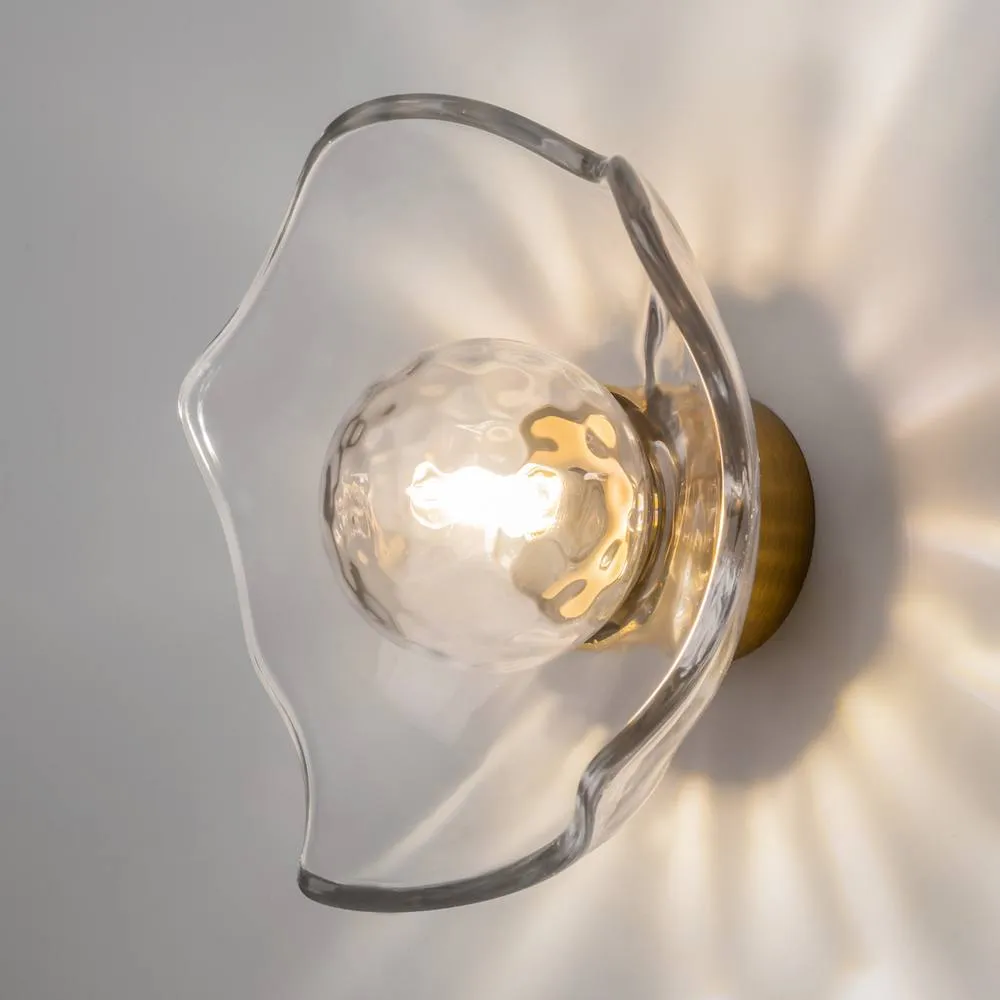 Netlighting Miracle Modern Wall Lamp Brass 1xG9 Glass Shade in Gold 2