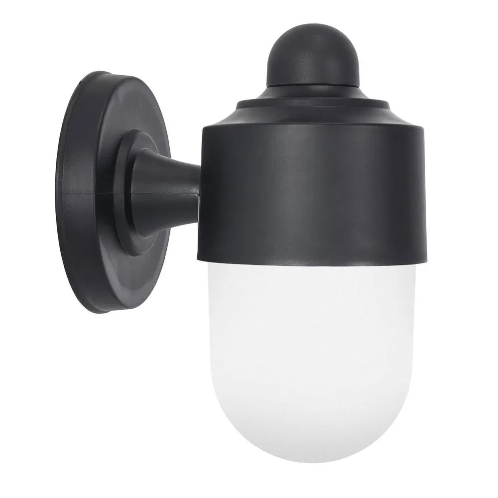 Netlighting Alan Round Outdoor Wall Lantern Black E27 15W IP44