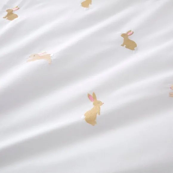 Embroidered Bunnies 100% Cotton Quilt Cover & Pillowcase Set 5