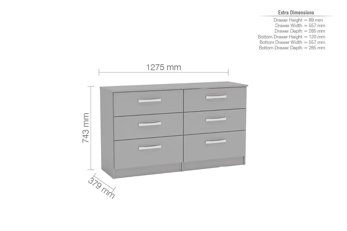 Birlea Lynx 6 Drawer Chest in Grey 6