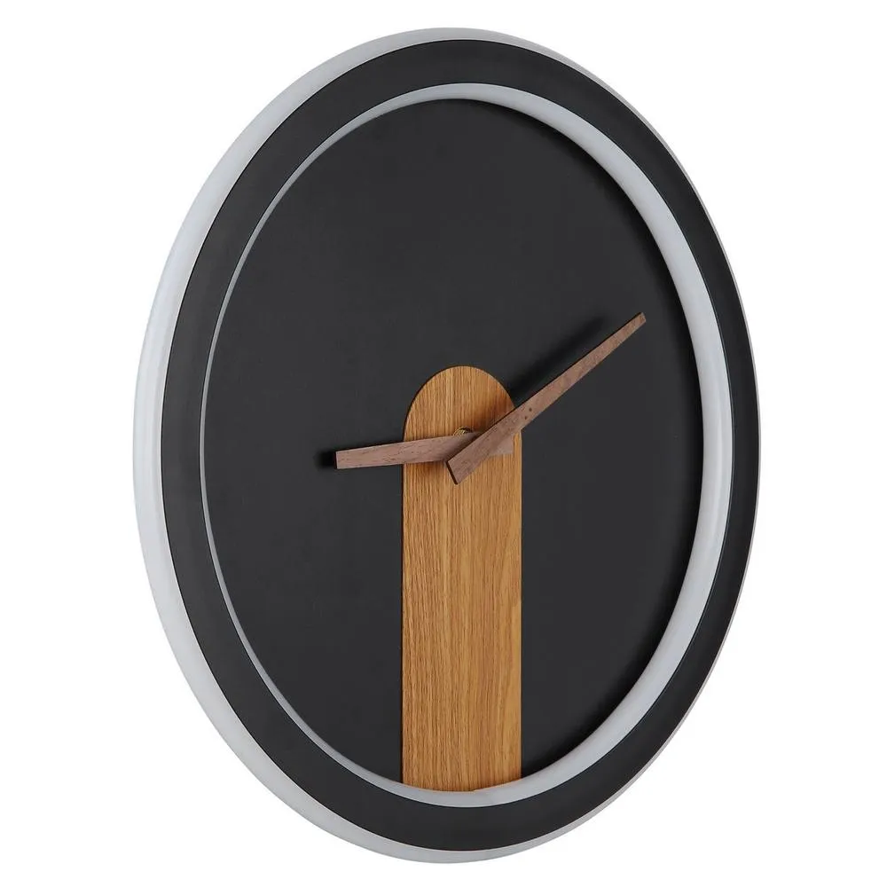 Netlighting Sussy 31cm Integrated LED Wall Lamp Matt Black LED 3000K Clock 2