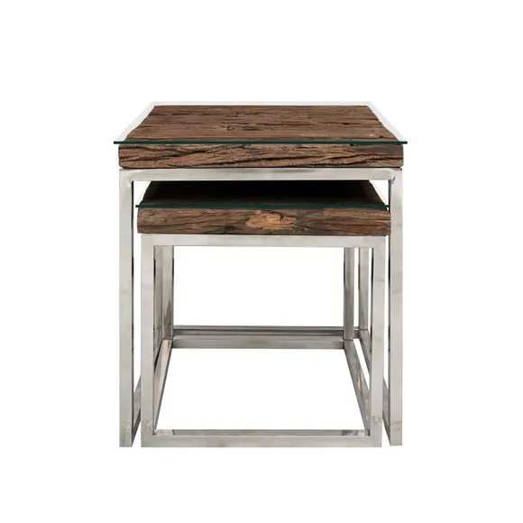 Indus Valley Railway Sleeper Nest Of 2 Tables 2