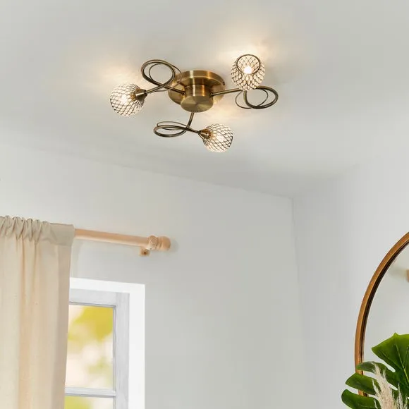 Vogue Malden 3 Light Flush Ceiling Light 2
