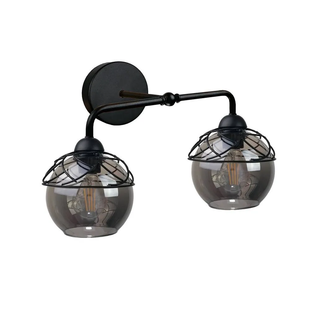 Netlighting Mera Dome Wall Lamp Black 23cm 2x E27