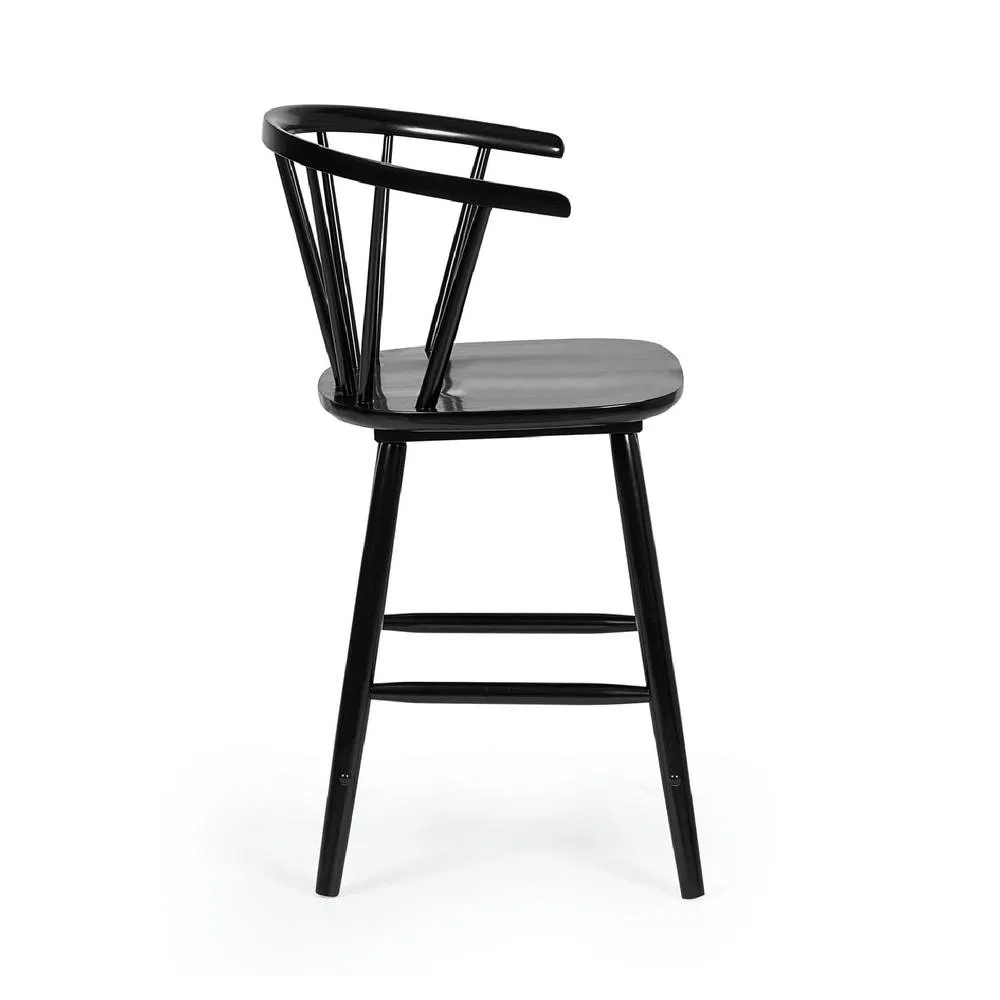 netfurniture Mayfair Black Solid Wood Bar Stool 5
