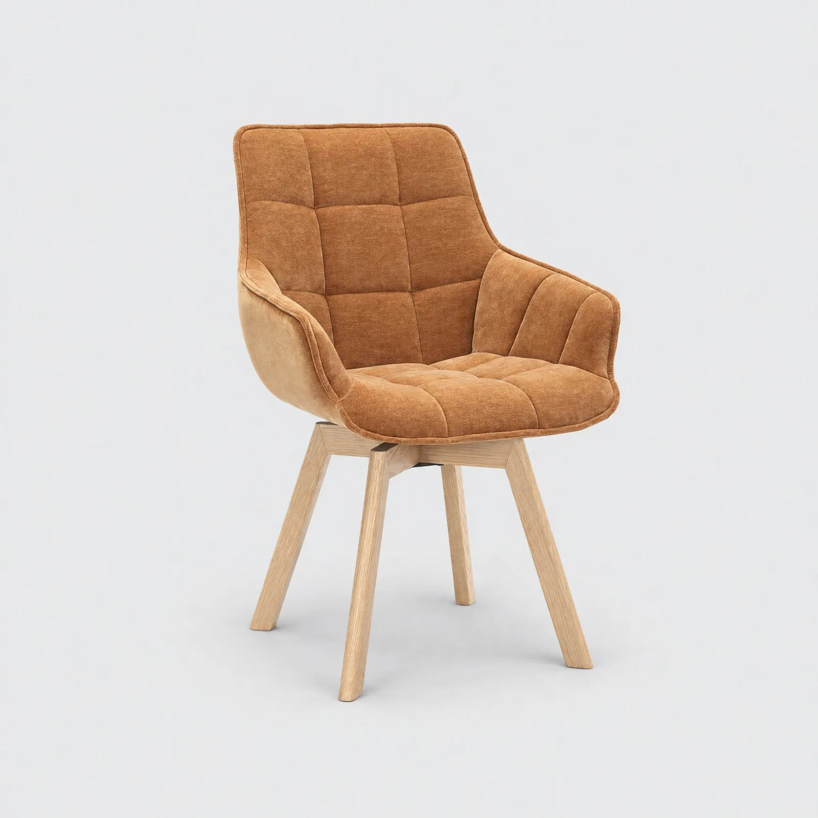 Jasper Dining Armchair With 360 Swivel, Orange Fabric | Barker & Stonehouse 1