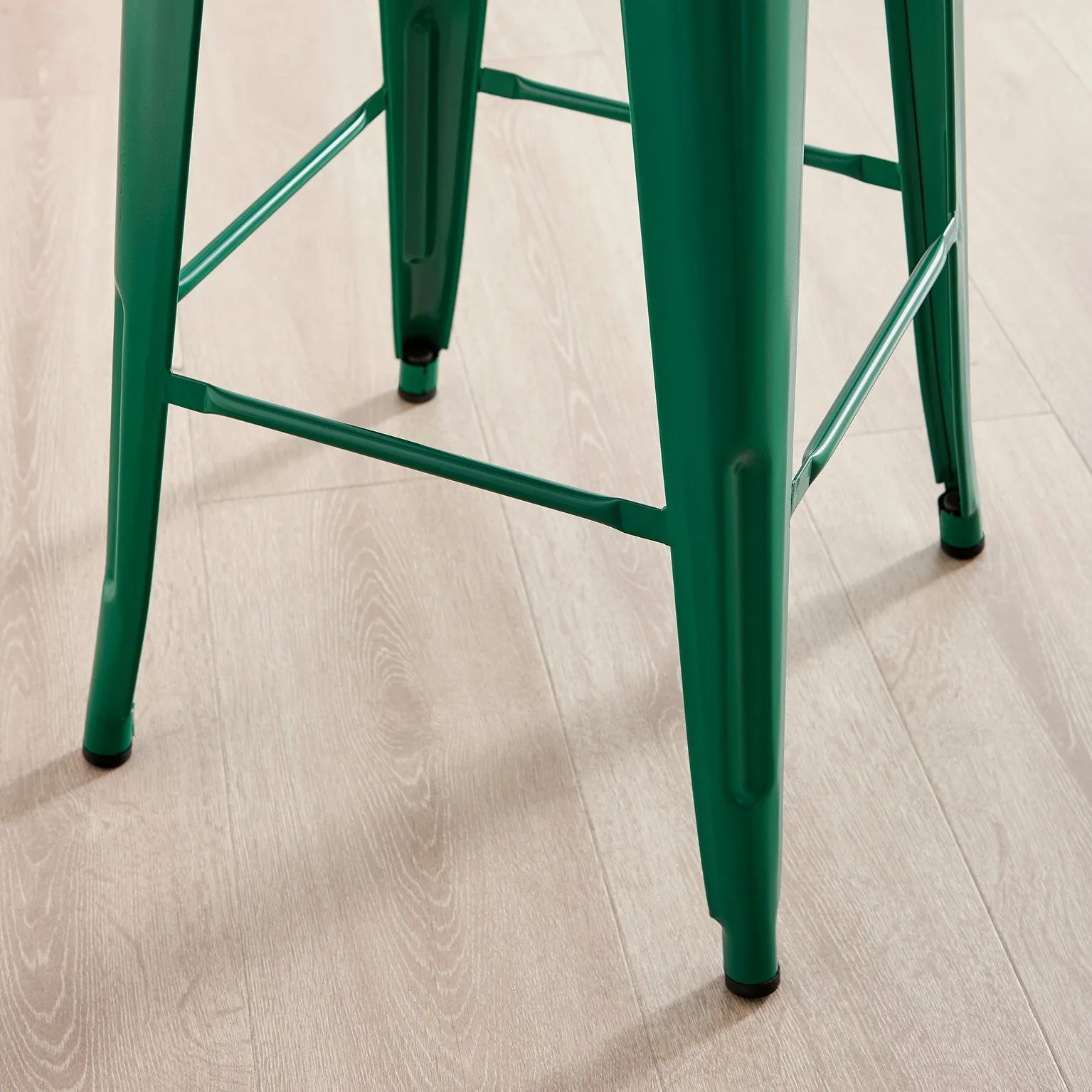 FurnitureboxUK Set of 2 Colton 'Tolix' Style Metal Stackable Retro Industrial Bar Stools in Green 5