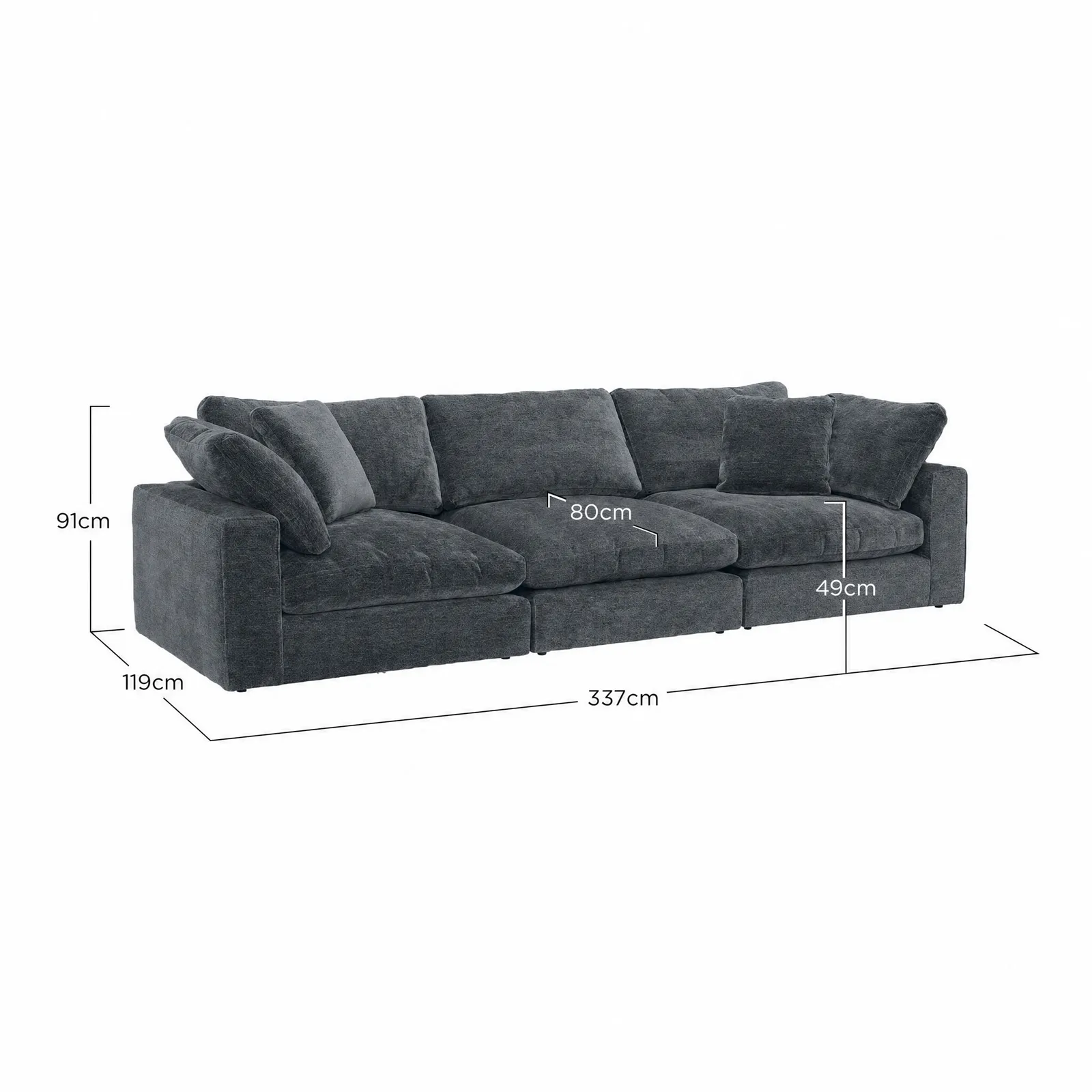 Artenis 3 Seater Sofa, Blue | Barker & Stonehouse 2