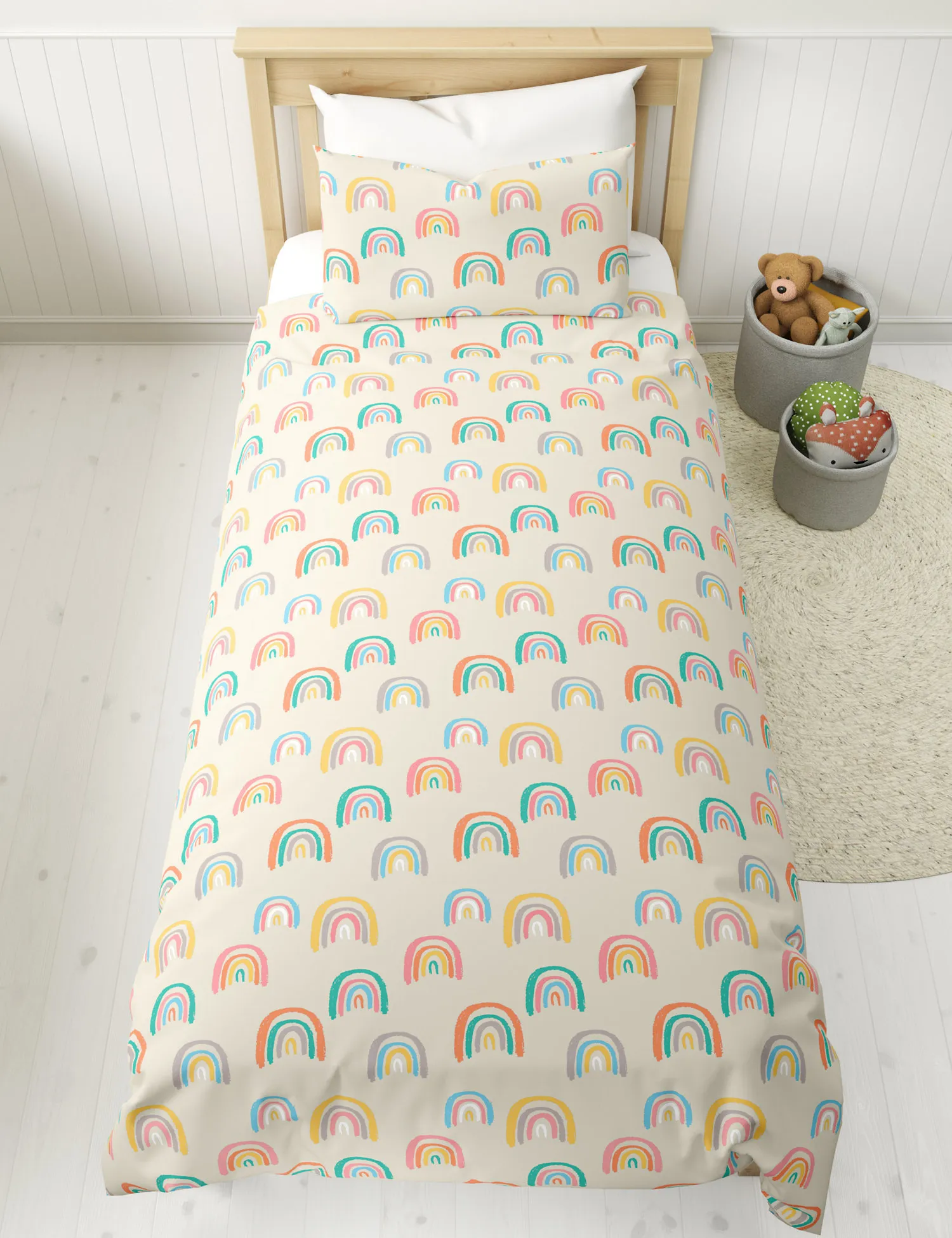M&S Cotton Blend Light Up Rainbow Bedding Set