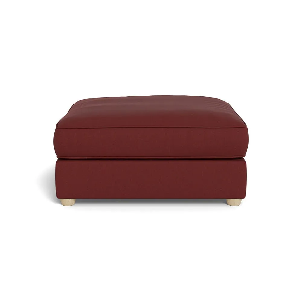 Heal's Tailor Footstool Capelo Linen-Cotton Etruscan Red Natural Feet