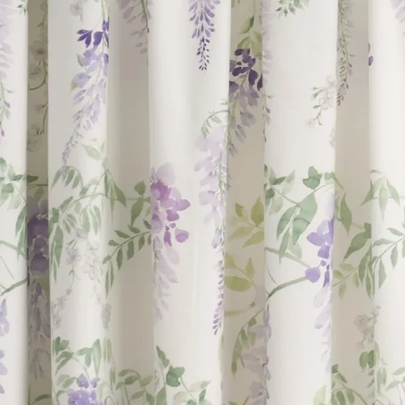 Wisteria Lilac 168 x 183cm Pencil Pleat Curtains With Tie Backs 3