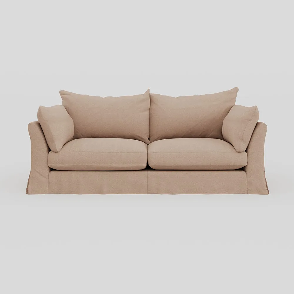 Heal's Tailor Loose Cover 4 Str Sofa Capelo Linen Rosedale, Natural Beech Feet