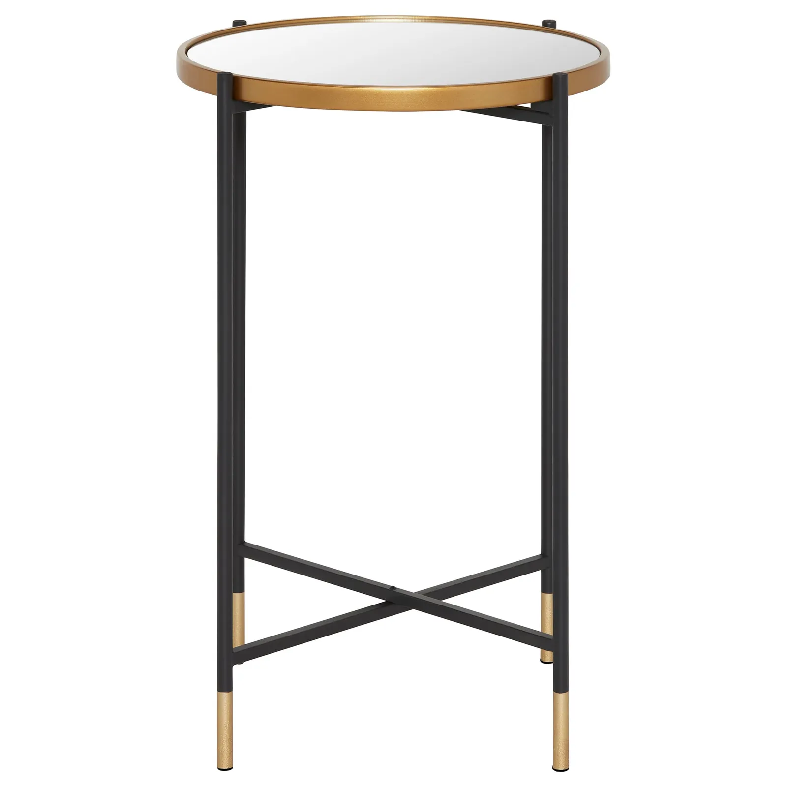 Tall Mirror Top Side Table, Black Metal | Barker & Stonehouse 2