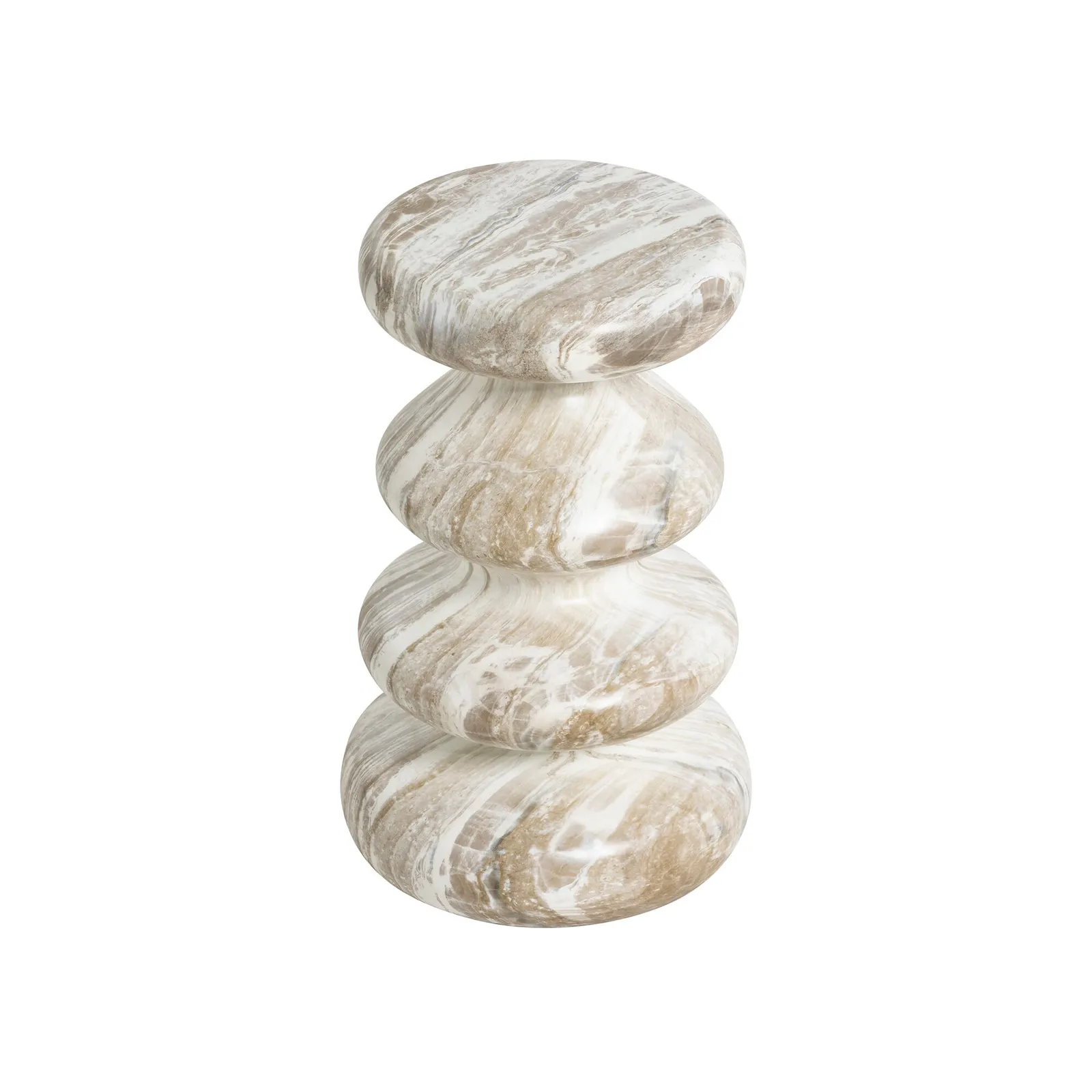 Knip Curved Garden Drinks Side Table, Round, Stone, Grey | Barker & Stonehouse 4