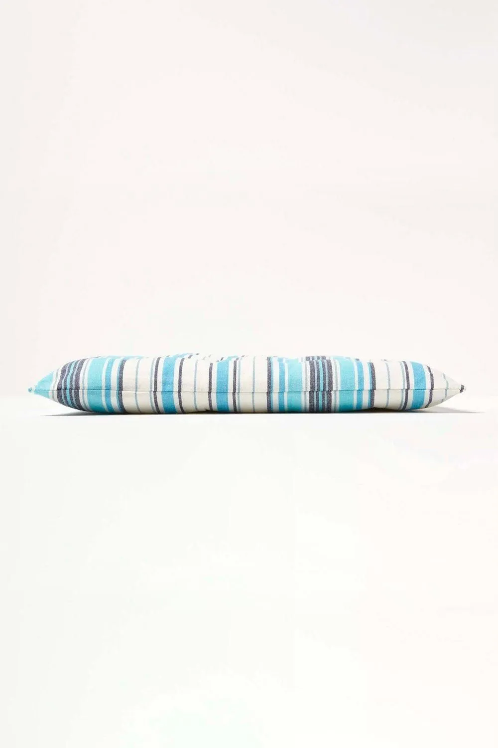 Homescapes Seat Pad Luxury Cotton Blue Striped Indoor Outdoor Garden Cushion, 40cm 5