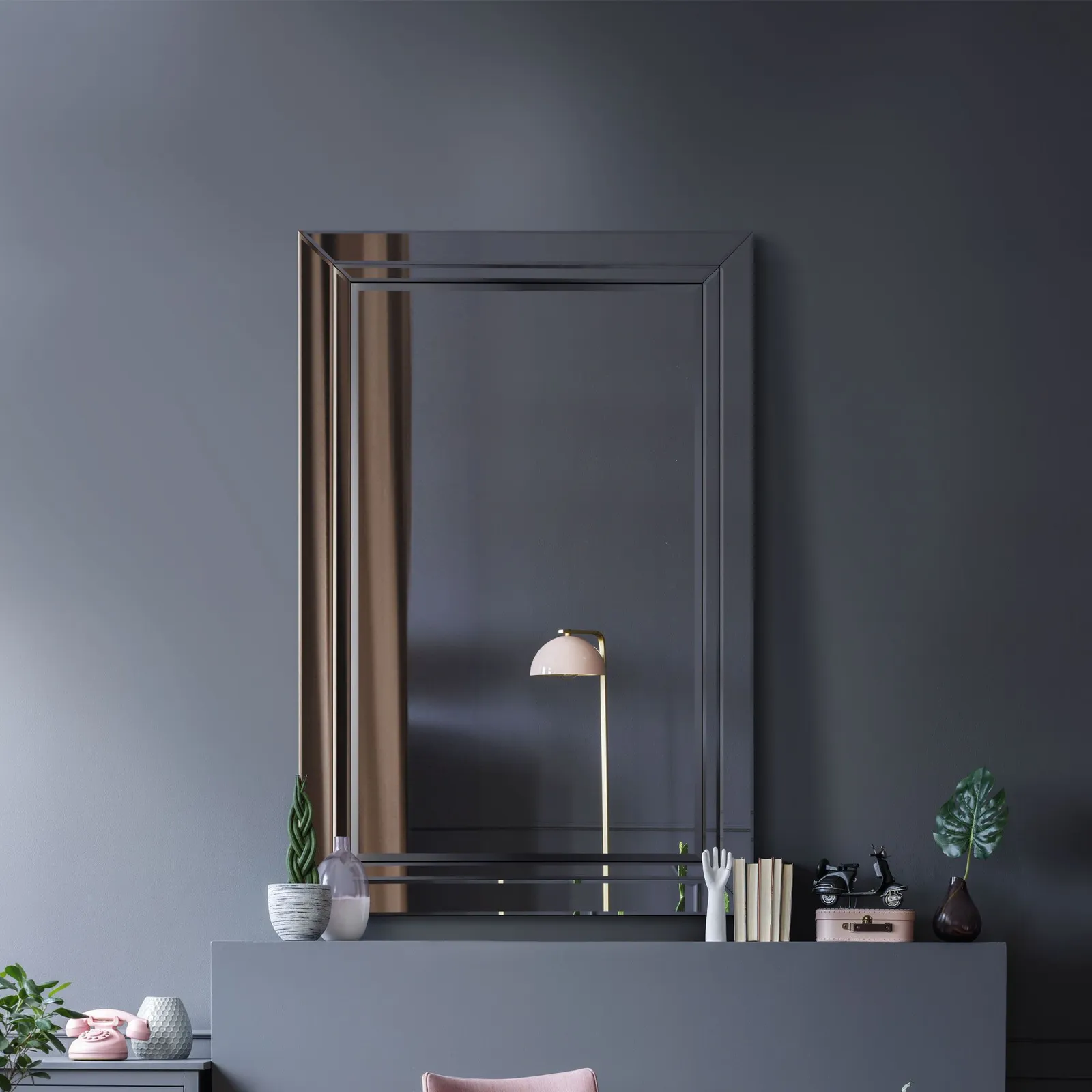 MirrorOutlet Cranbury All Glass Large Dress Mirror 120 x 80 CM in Silver 2