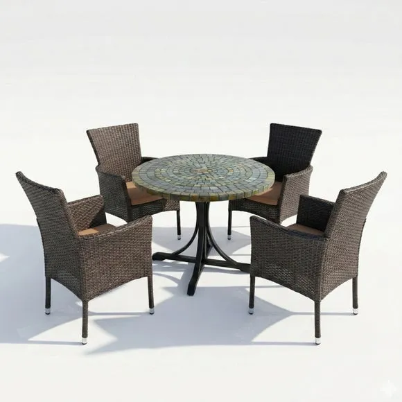 Byron Manor Monterey Stockholm Black 4 Seat Dining Set 2