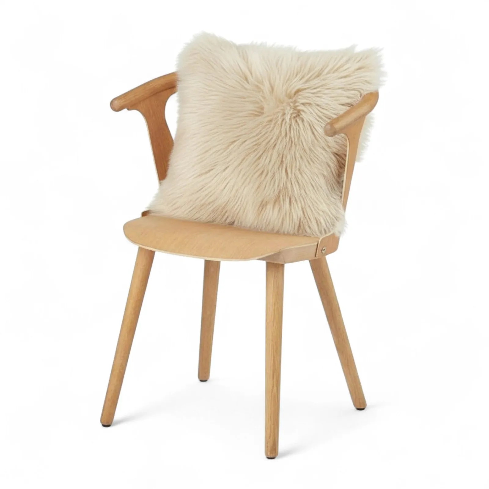 Infinity Leather Luxury Genuine Sheepskin 40x40cm Real Wool Single Sided Cushion in Beige